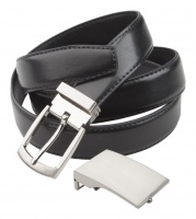 Kožený opasek s dvěma sponami zn. ANDRÉ PHILIPPE